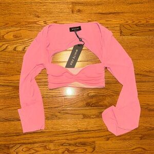 NWT White Fox pink crop top